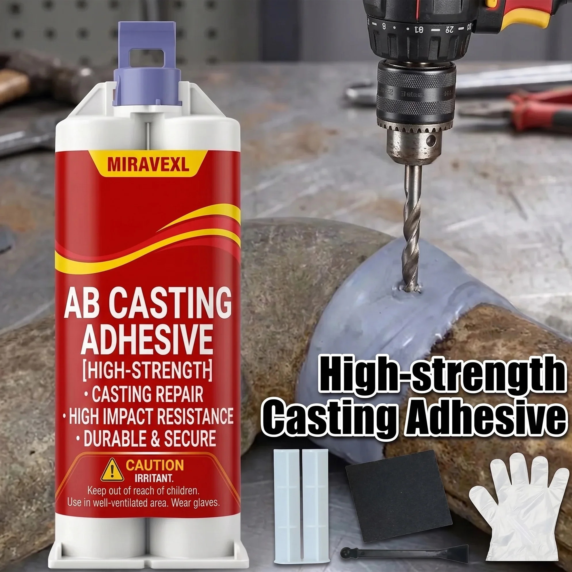 Heatproof Metal Repair Glue Kit Heavy Duty Epoxy Adhesive Gel for Engine Fuel Tank DIY Cold Weld Leak Sealant Waterproof