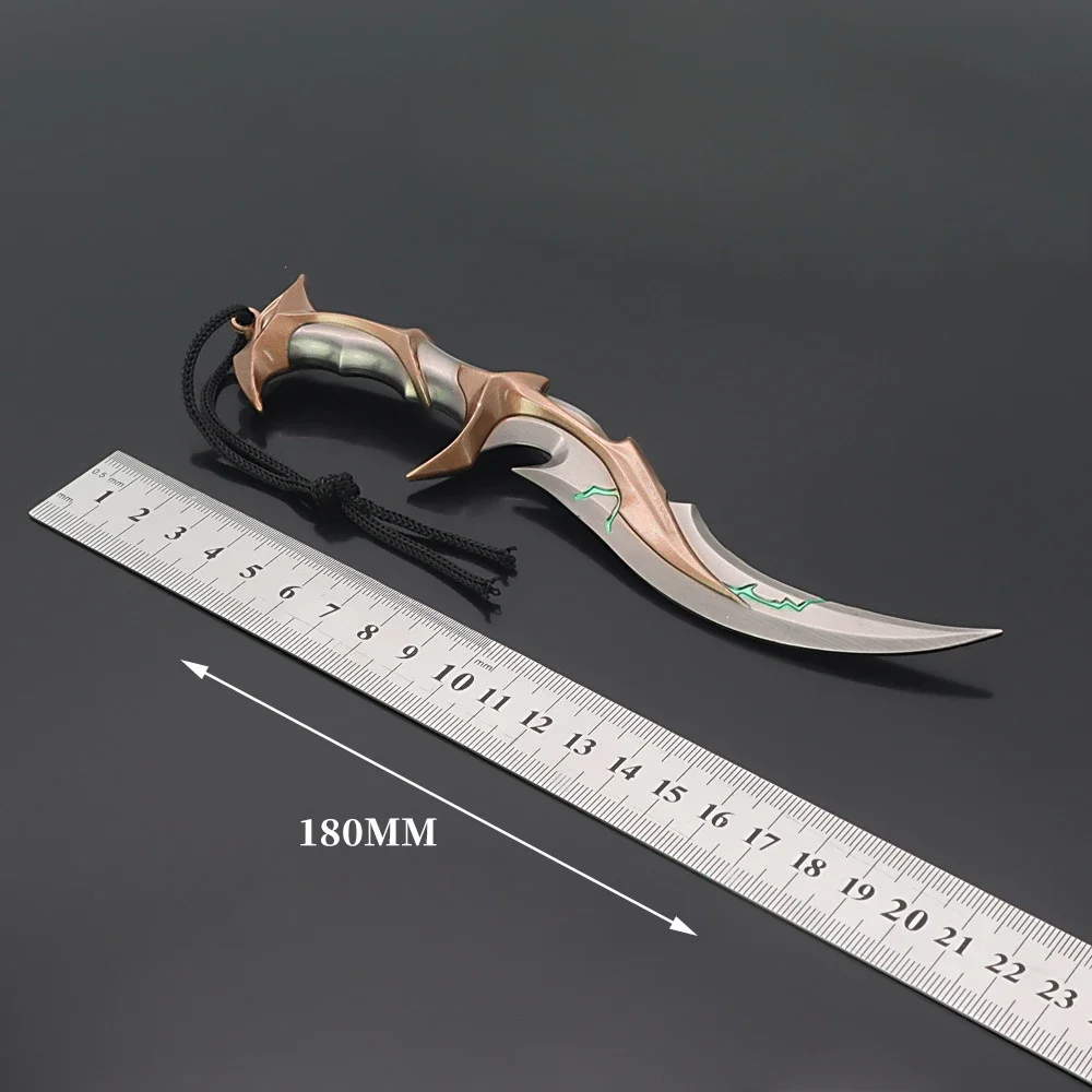 Cuchillo Ceremonial Valorant Forsaken King Legacy de 18cm/7 pulgadas, espadas de acero auténtico, regalo para niño adolescente, coleccionables, armas de juguete de Anime Cosplay