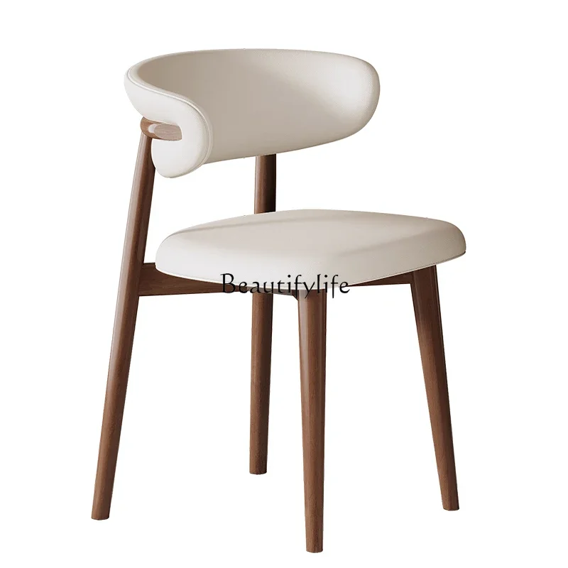 

ls 18 Nordic Solid Wood Dining Chair Simple Modern Restaurant Cafe Leisure Light Luxury Desk Stool