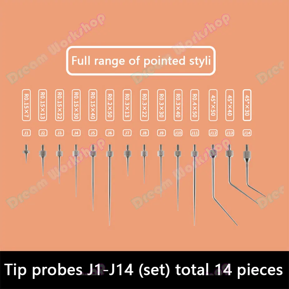 1Set M2.5 Dial Indicator Contact Point Dial gauge Stylus Micrometer Head Measuring Probes