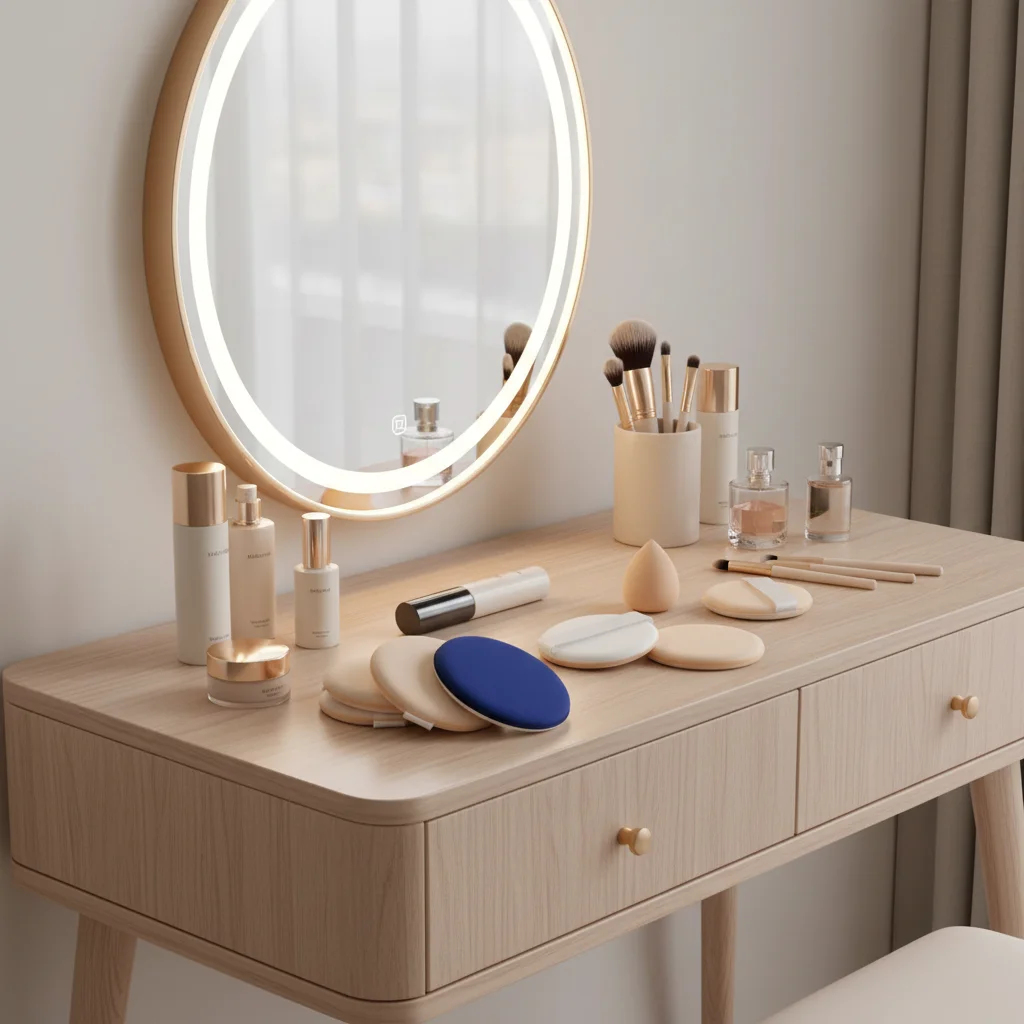 Esponja de Maquiagem Macia Sem Látex para Base, BB Cream, CC Cream, Uso Seco e Úmido, Puff de Pó Air Cushion, Blender Cosmético Redondo para Rosto e B