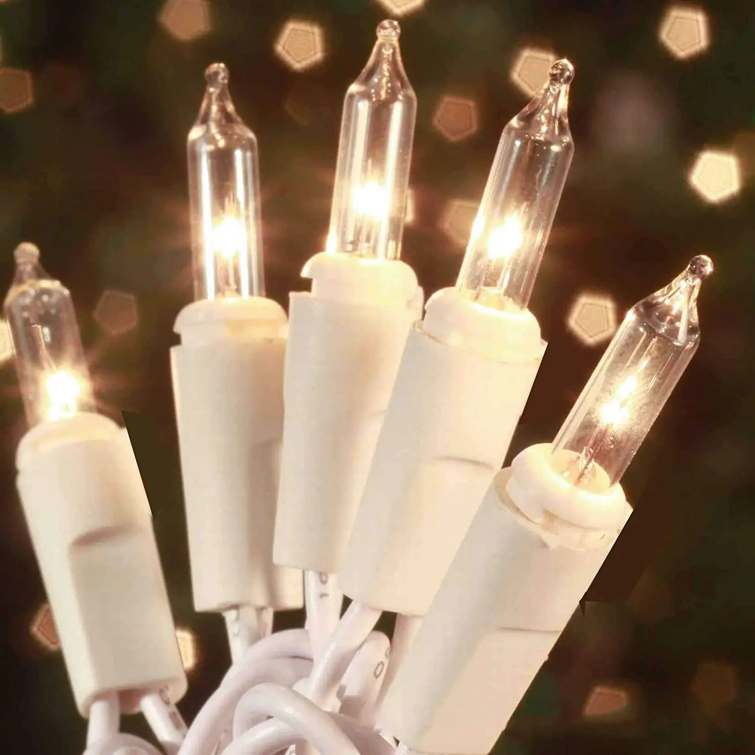 Luzes de Natal para estilo tailandês, bolas de algodão, fio branco, decoração de árvore de Natal, 2,5 m, 110 v, 220v