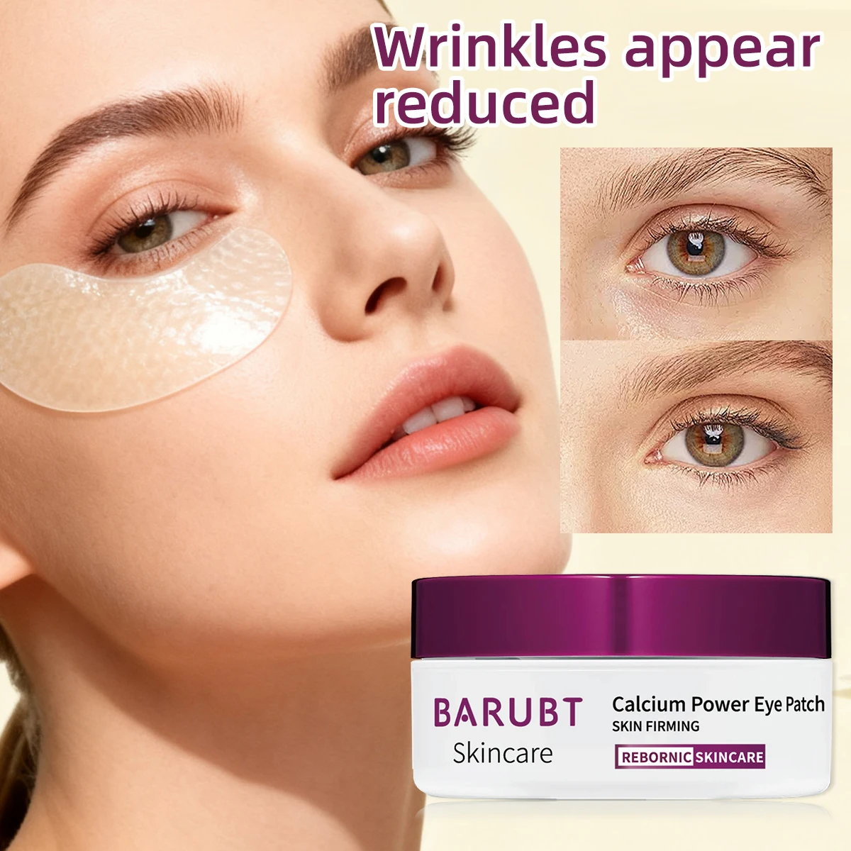 Calcium gel rich and soft eye patch gently cares for wrinkle resistance and reduces fine lines around the eyes