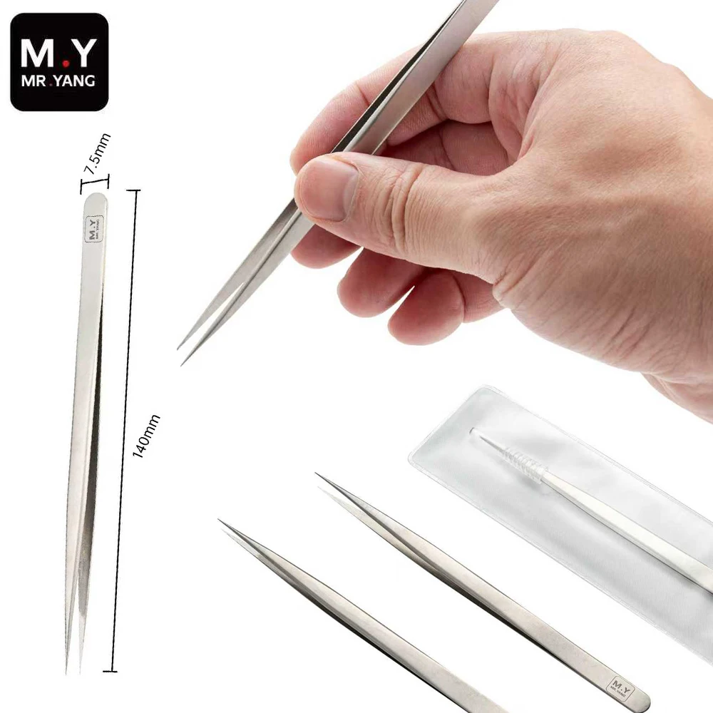 MR.YANG Seamless Pointed-Tip Tweezer for Mobile Phone / Tablet Repair Screws Solder Joints Chips Precision Gripping Repair Tool