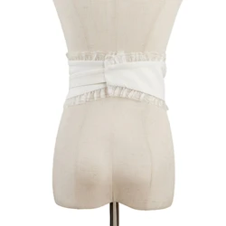 Underbust Corset Ladies Slimming Self Tie Ruffled Lace Waist Belt for Coat Shirt Drop shipping