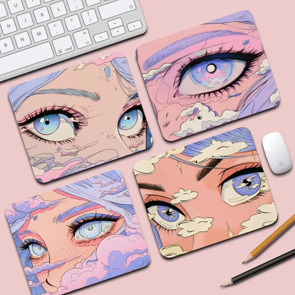 Eye Painting Mouse Pad Desk Mat Pc Accessories Gaming Anime Mousepad Company Gamer Girl Game Mats Mause Laptop Computer Table