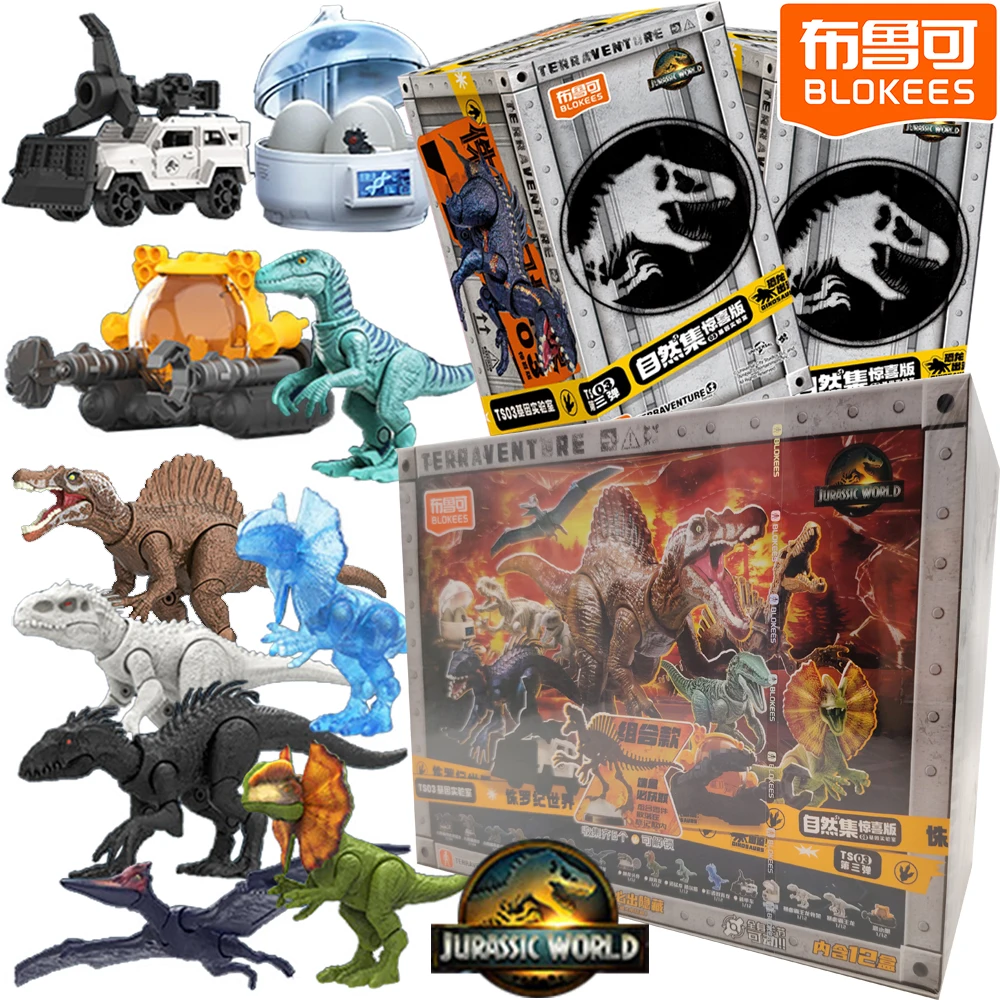 

Official BLOKEES Jurassic World Exquisite Creative Blind Box Movable Fun Assembly Model Surprise Collection Birthday Gifts Toys