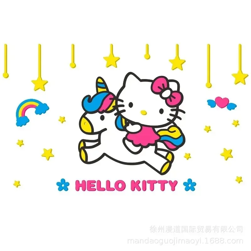 أنيمي مرحبا كيتي ثلاثية الأبعاد ستيريو لتقوم بها بنفسك الجدار ملصق Kawaii سانريوس اللوحة الأطفال لطيف غرفة ديكور ملصق خلفية خلفية هدية #6
