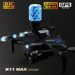 K11MAX Drone With Explosive Flashing Light Three Camera Optical Flow Bombing Brushless RC Aerial Photography Four Axis Aircraft