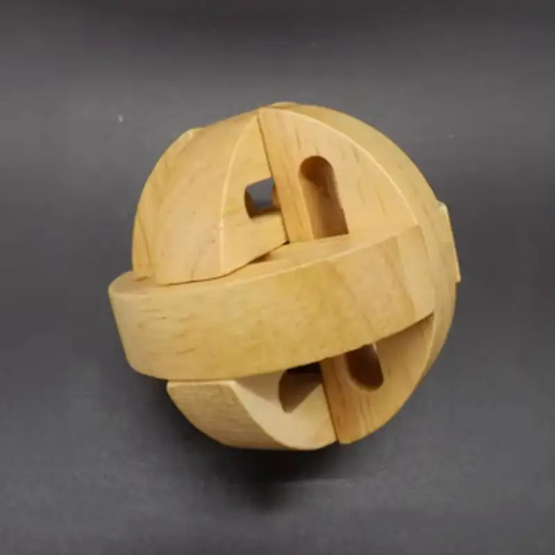 Palla magica Rompicapo in legno Puzzle Sblocco Giocattoli Assemblaggio e smarrimento Giochi mentali per bambini Adulti Sfida di test IQ