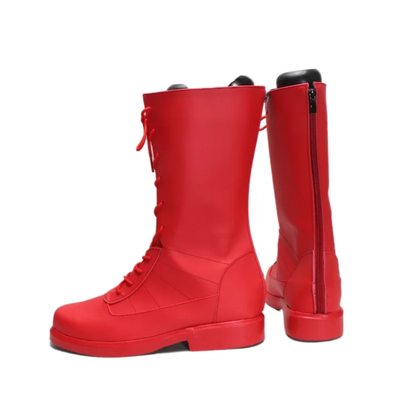 Dare diavolo Cosplay Matt Murdock Scarpe da supereroe Stivali Uomo Ragazzi Carnevale di Halloween Stivali rossi fatti a mano