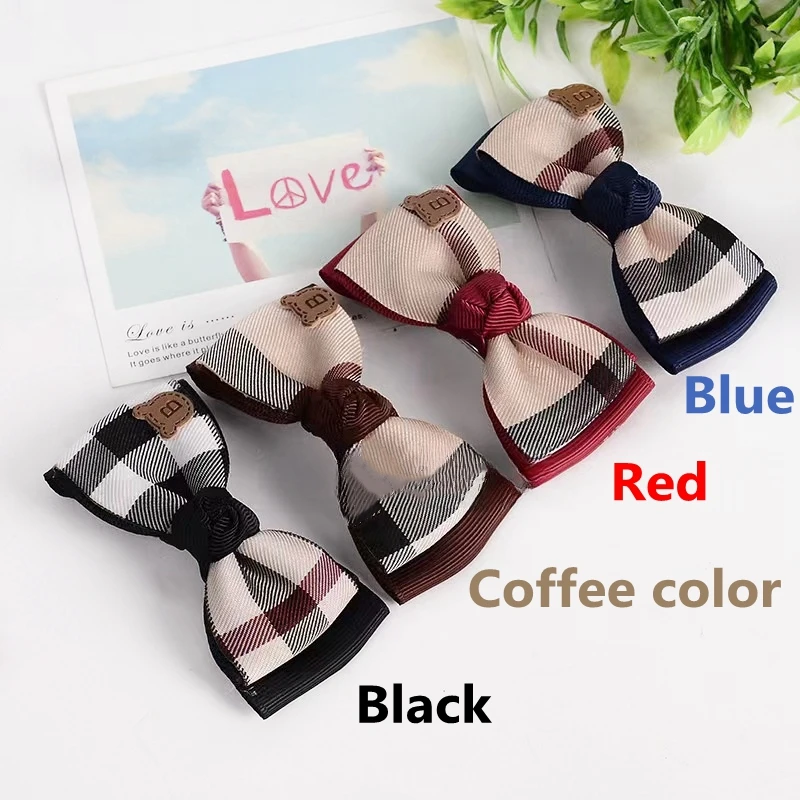 Fashion Women Bow Hairpin Toothed Hair Hoops Girls Hair Accessories Headbands Plaid Ponytail Clip Hair Bow Headdress