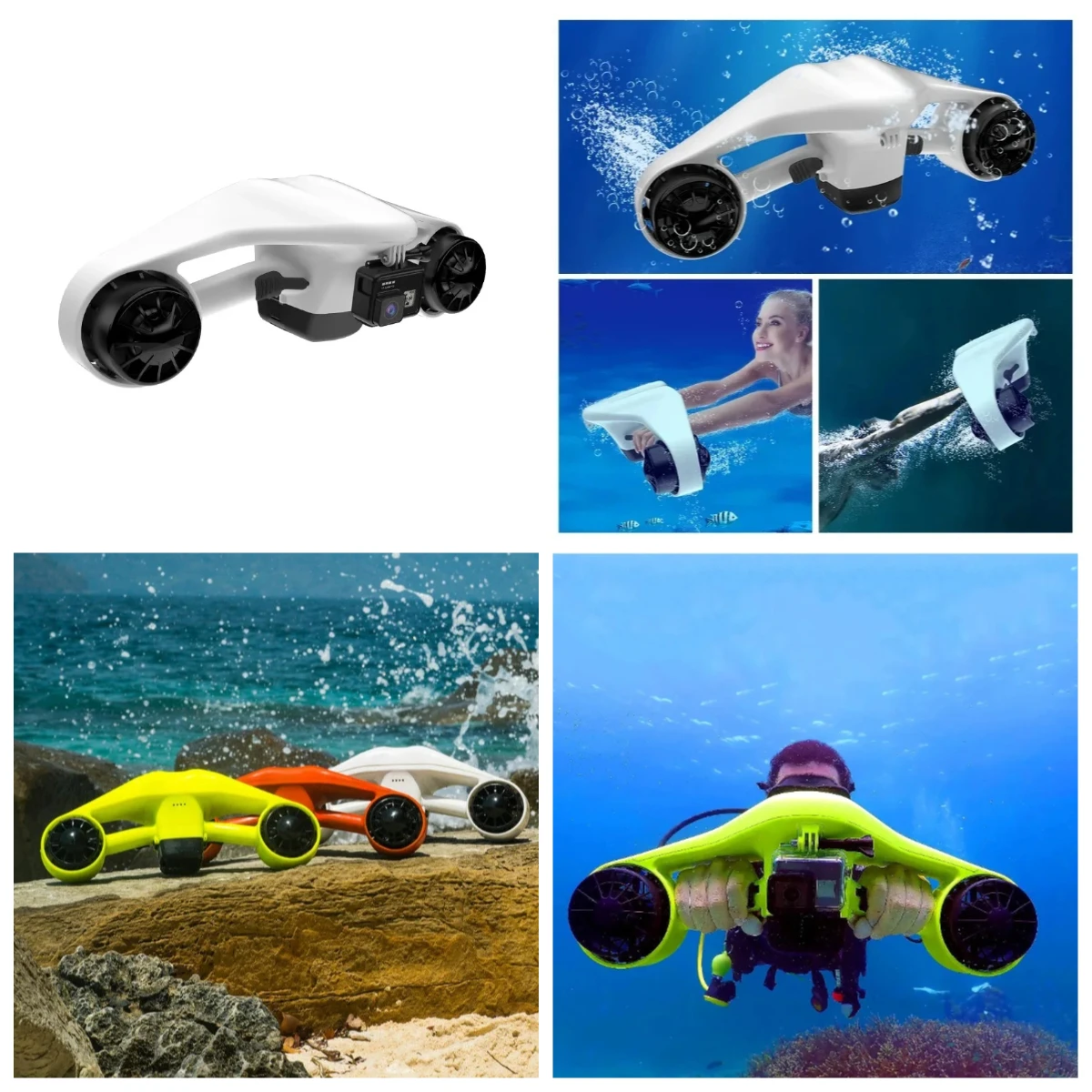 

Gold Seller Underwater Scooter 252Wh 1.5m/s Professional Swimming and Diving Sea Scooter 2x500W Turbo 25.9V 10Ah 70mins