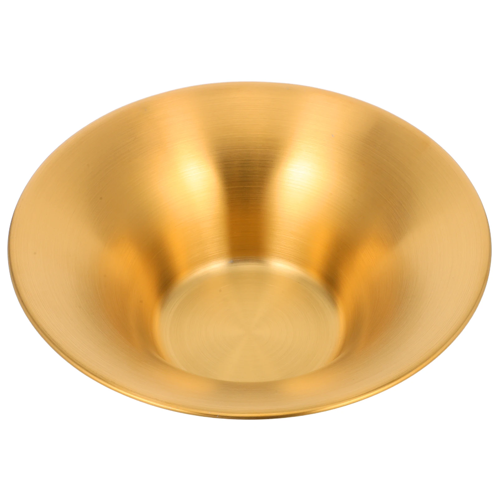 

Stainless Steel Salad Bowl Fruit Tray Heavy Duty Noodle Pots Ramen Mixing Soup Dessert Golden Trumpet Shaped Large Capacity