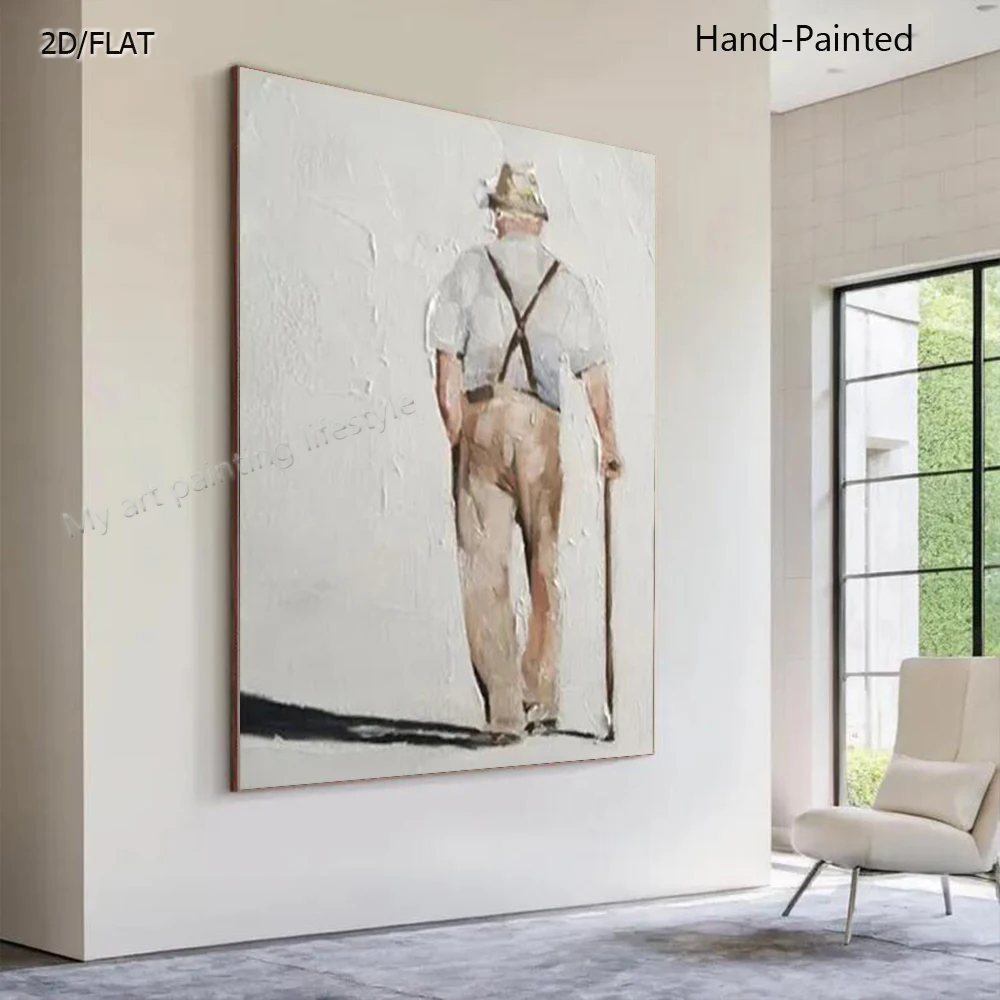 

Modern Abstract Figure Oil Painting 100% Handmade on Canvas Trim Wall Art Picture Original Mural Decor for Living Room Home