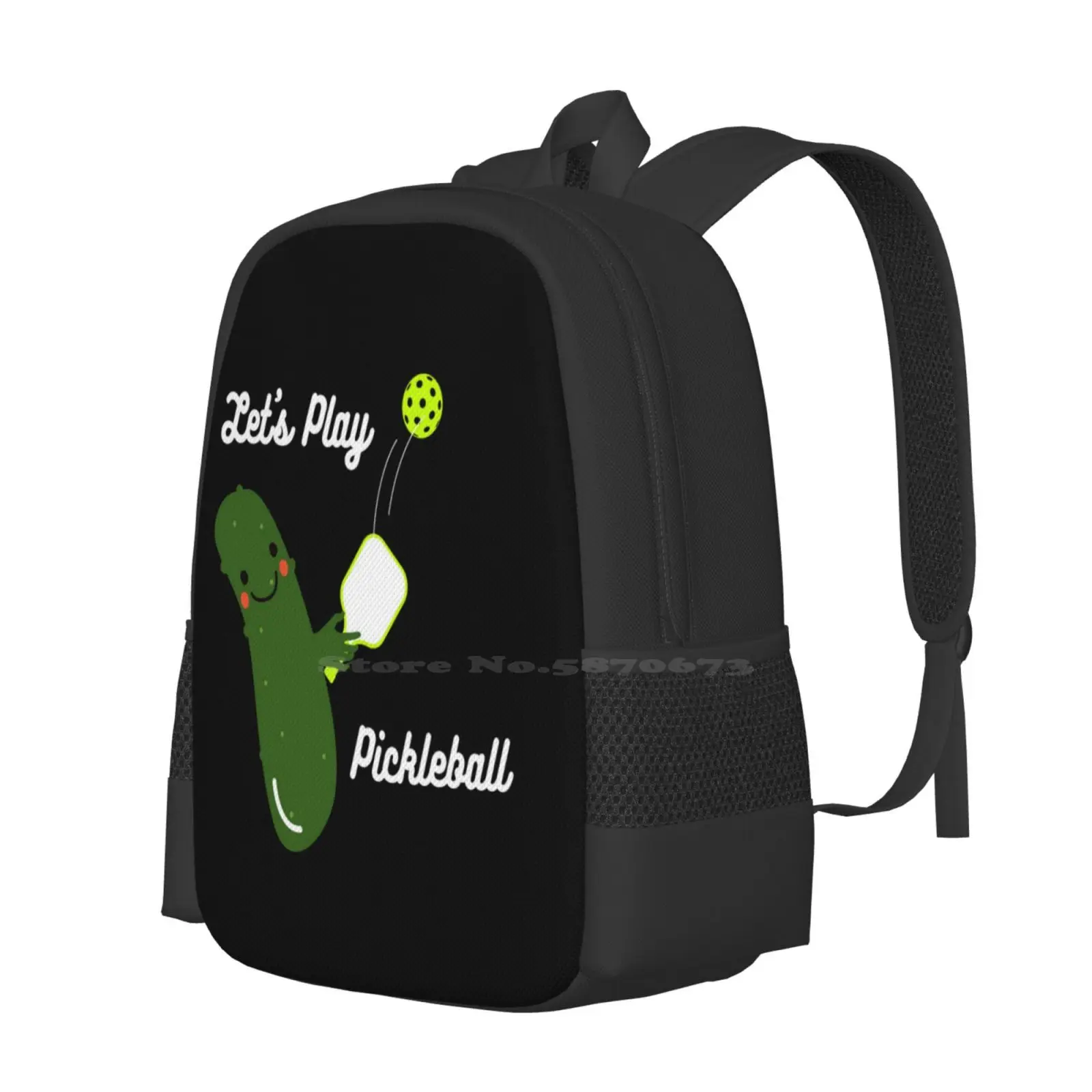 Pickle Plays Pickleball Hot Sale Schoolbag Backpack Fashion Bags Play Pickleball Fun Pickles