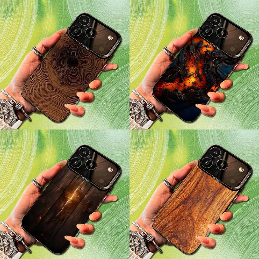 

Natural Art Texture Wood Phone Case For iPhone 14,17,13,12,11,16,15,Mini,Pro,SE,XS,MAX,Black Matte Silicone Cover