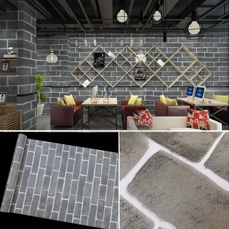 Self-adhesive 3d Brick Pattern Wallpaper Dormitory Table Cabinet Rental Room Renovation and Renovation Waterproof Contact Paper