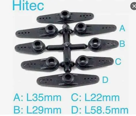 4 Uds 24T negro súper fuerte brazo Servo de plástico Hitec de alta resistencia para servo estándar Hitec D955TW 36645 35065S D930SW D980TW