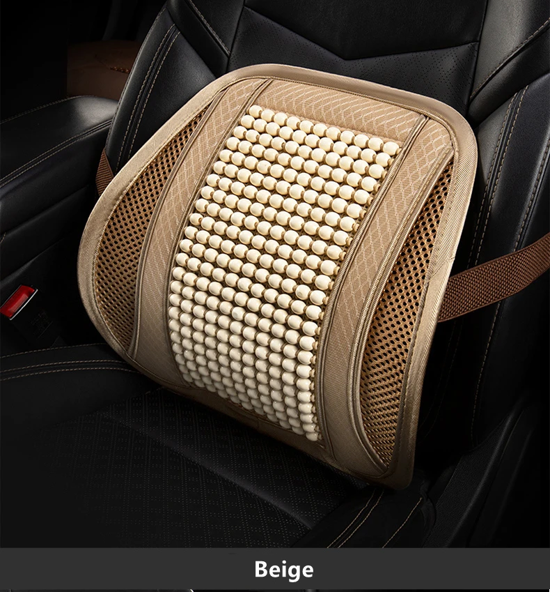 Car Seat Cushion Summer Cool Cushion Single Piece of Wood Beads Summer Breathable Cushion Ventilation Cold Four Seasons Availabl