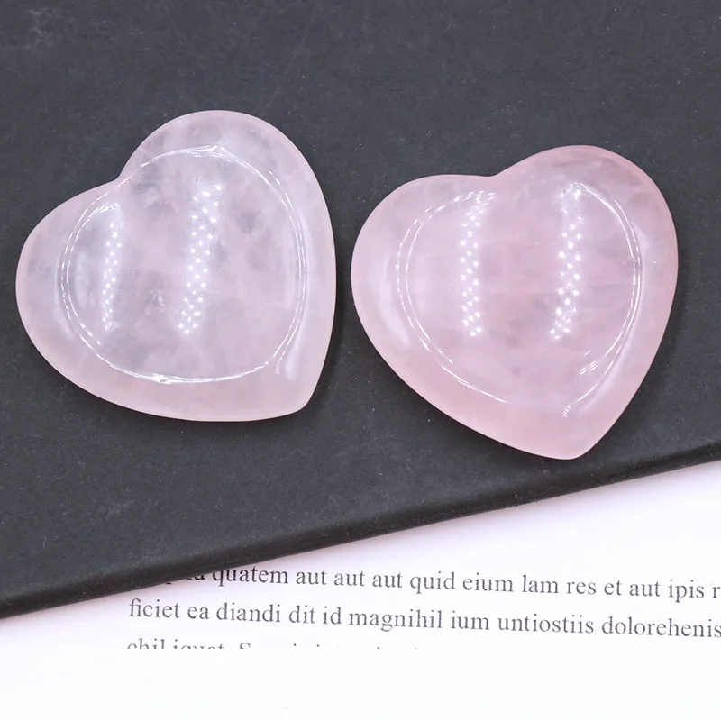40mm Heart Crystal Worry Stone Palm Energy Therapy Reiki Healing Massage Quartz Meditation Pocket Gemstone Spiritual Thumb Flake