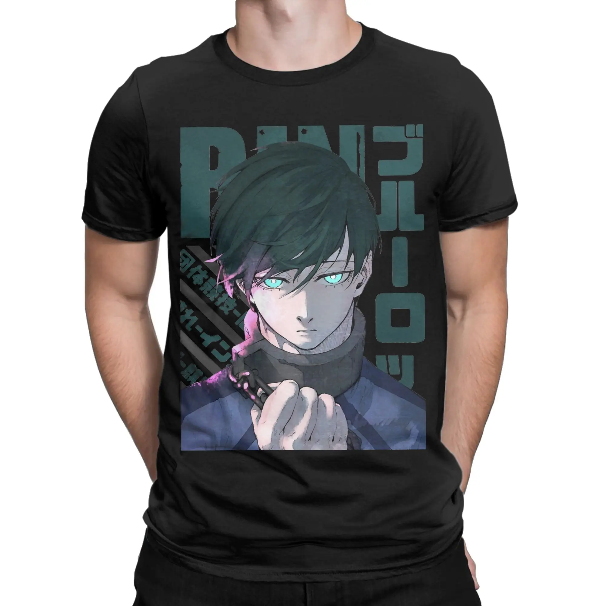 Blue Locks Rin Itoshi T-Shirts for Men  Creative Pure Cotton Tees O Neck Short Sleeve T Shirts Birthday Gift Clothes
