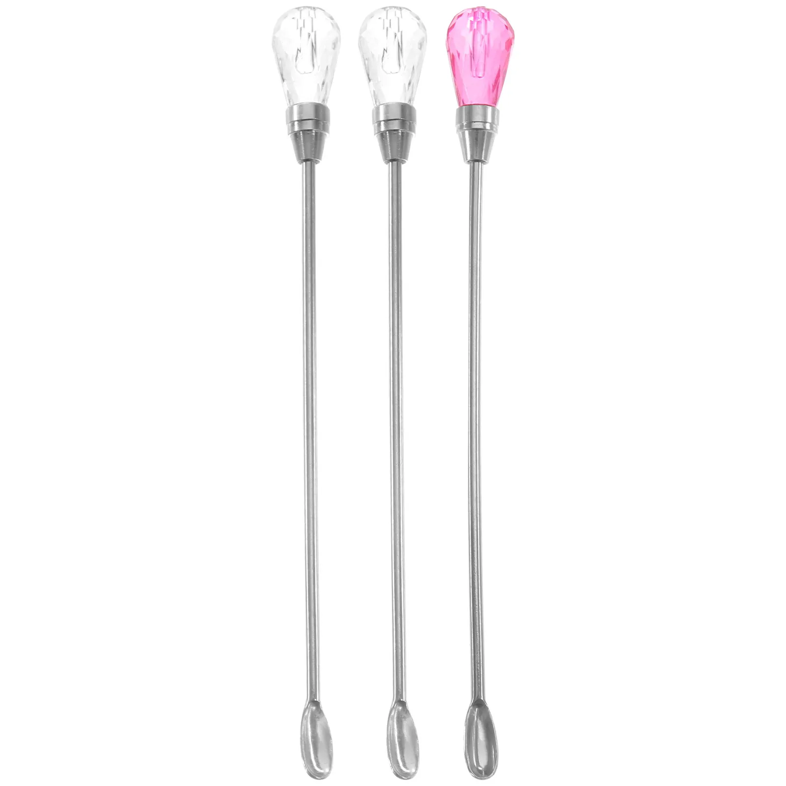 3Pcs Tattooing Pigment Stirring Rod Metal Spoon Eyebrows Ink Mixer Stirring Stick for Mixing Powder Ink Liquid DIY Paint