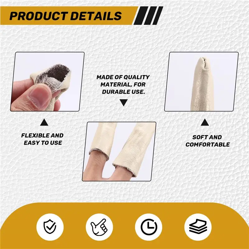 ABUH-10PCS Leather Finger Protector Finger Thimble Guards Tools For Hand Craft Jewelry Making