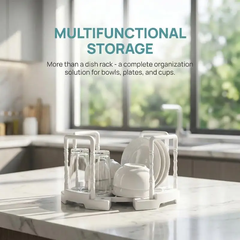 New Portable Retractable Bowl Holder Drain Removable Cabinet Dishes Storage Rack Water Cup Kitchen Organizer