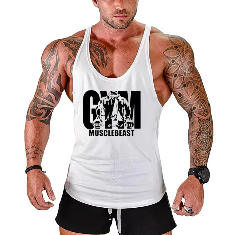 

Graphic Men's Tank Top - Cotton Breathable I - Sleeveless T-Shirt with Thin Back Straps for Gym Fitness, Training and Fitness