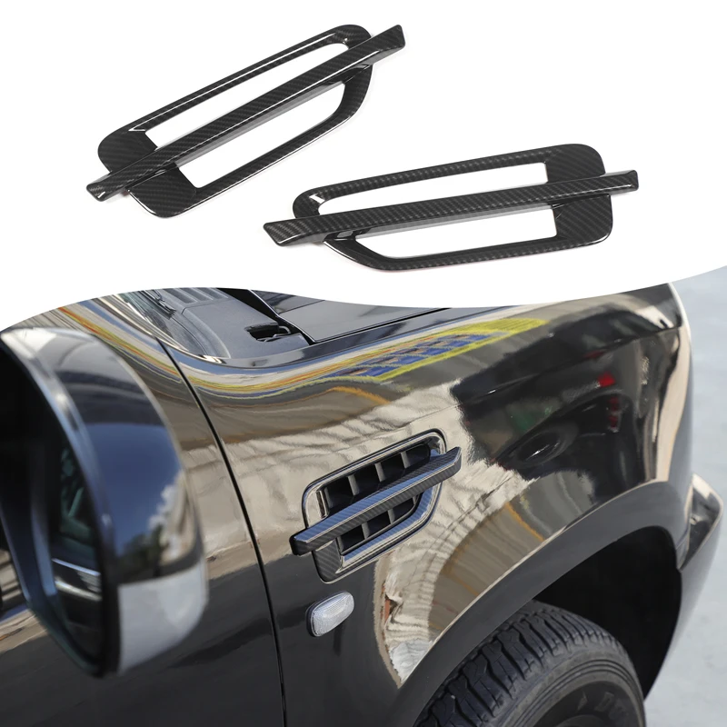 

2Pcs ABS carbon fiber For Cadillac Escalade 2007-2014 car side air outlet fender fender decorative frame sticker car accessories