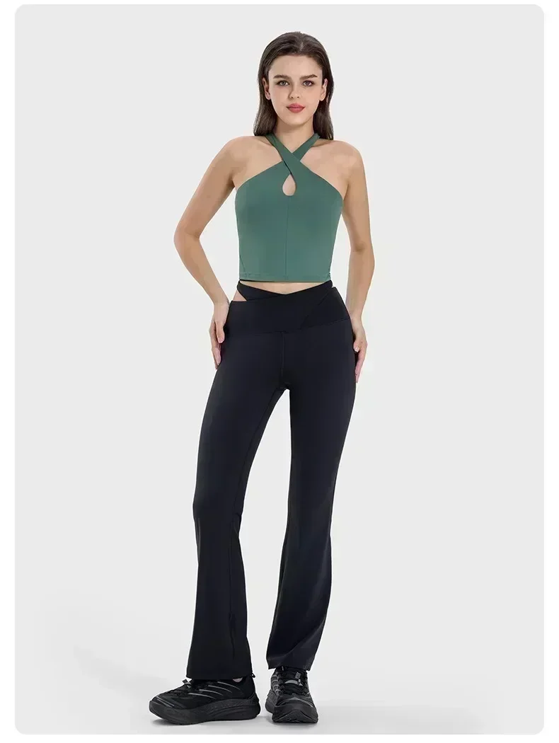 Женский спортивный бюстгальтер, удобный укороченный топ с перекрестной спинкой и широкими бретелями, пуш-ап, противоударный укороченный топ для бега, фитнеса, бесшовный топ с мягкой подкладкой, майки для йоги для тренировок