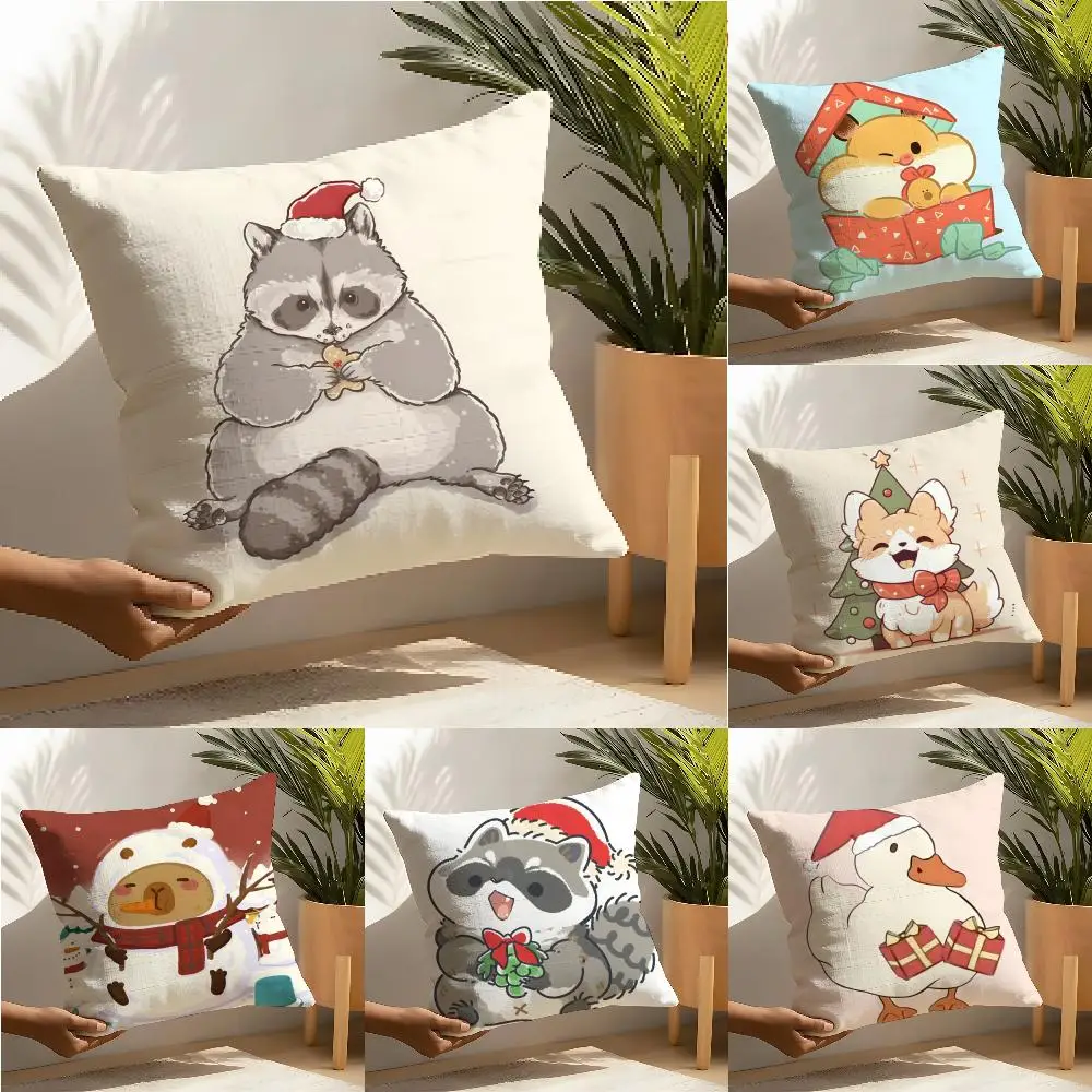 Funny Animals On The Internet Pillow Case Cotton Linen Fabric Square Zipper Pillowcase Home Decorative Living Room
