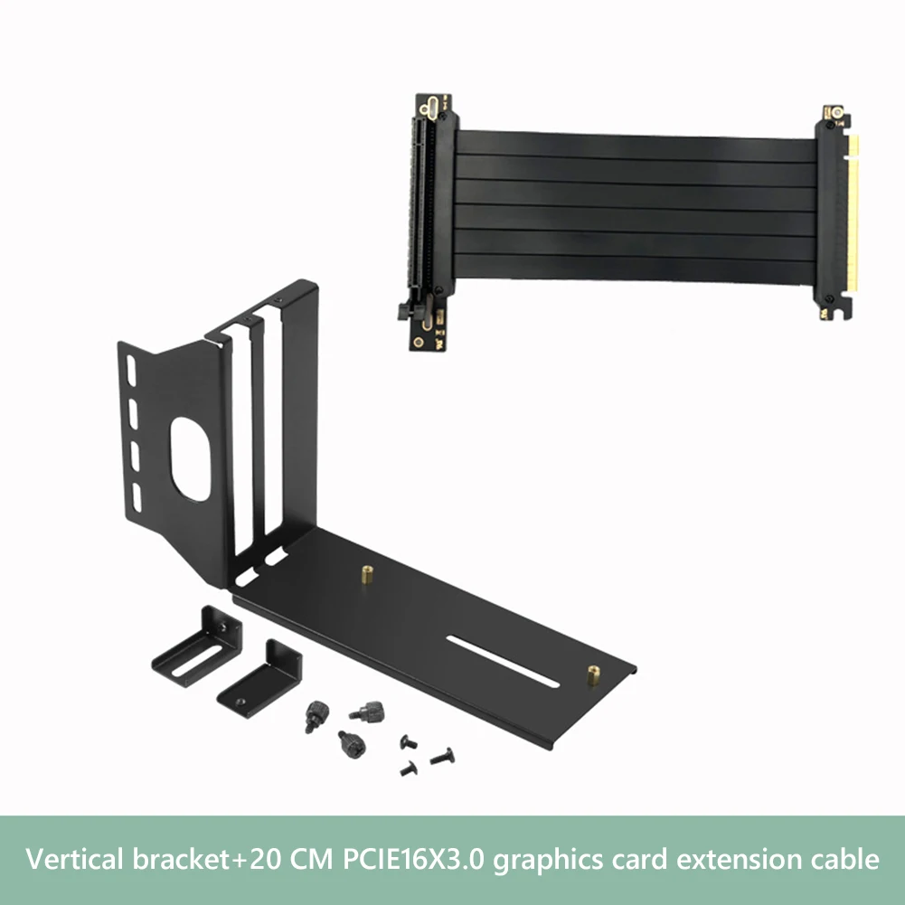 VGA Graphics Cards Vertical Bracket PCIE 3.0 X16 Extension Cable for ATX PC Case