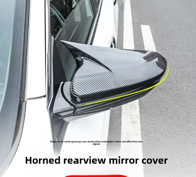 Hornform abs Kohle faser Stil Rückspiegel Seitens piegel Abdeckung Rückfahr kappen für Honda für Civic 10. 2016 2017 2018 2019 2020 – Detail 6