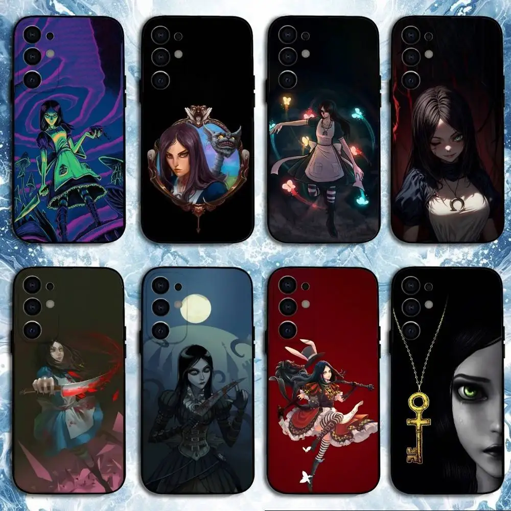 Etui na telefon Alice Madness Returns dla Samsung S25, S24, S23, S22, S21, S20, Plus, Fe, Lite, inne modele, czarne etui