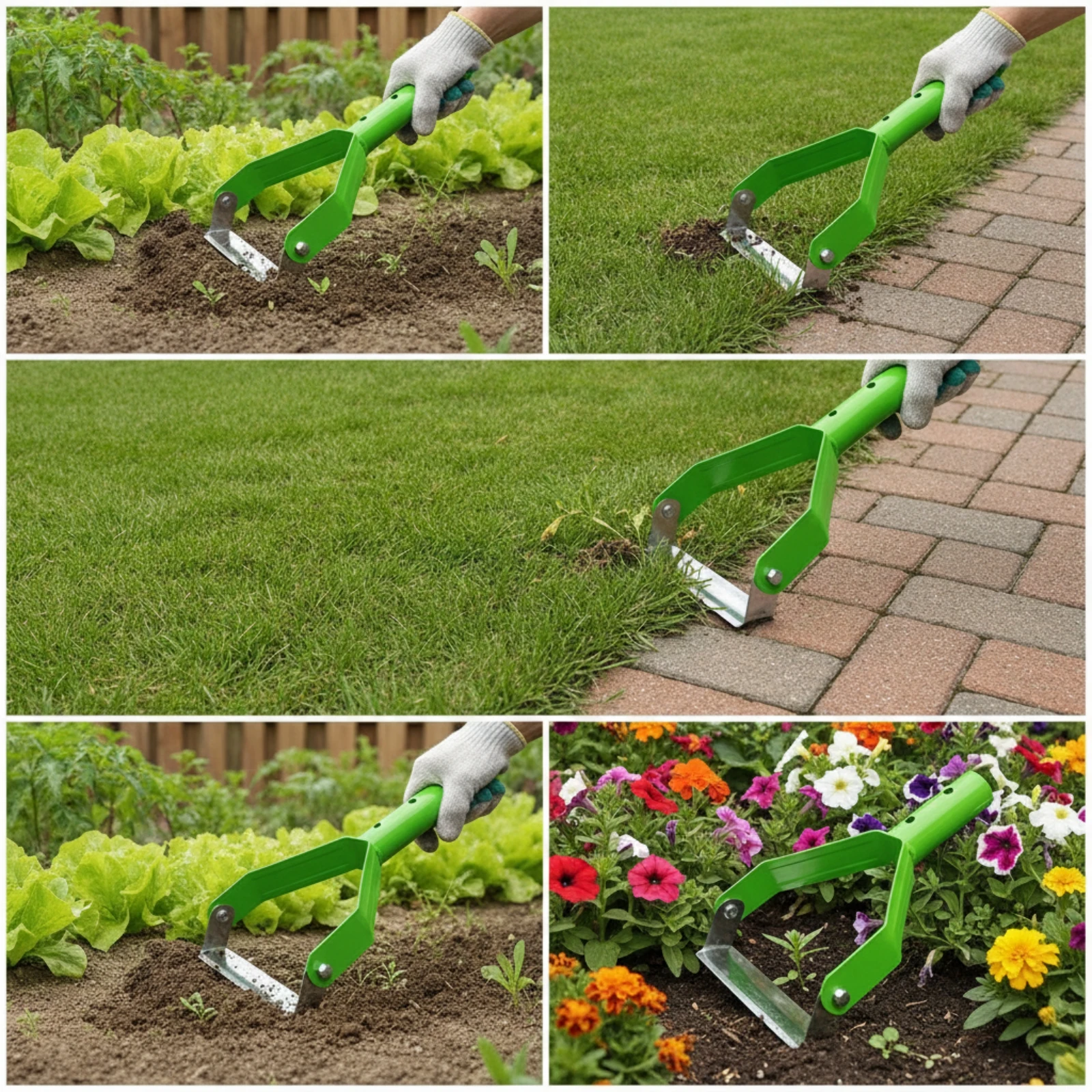 Stirrup Hoe Long-Lasting Scuffle Hoe Weeding Tool with Metal Head Sturdy Weeder Head Handheld for Gardeners, Garden, Yard