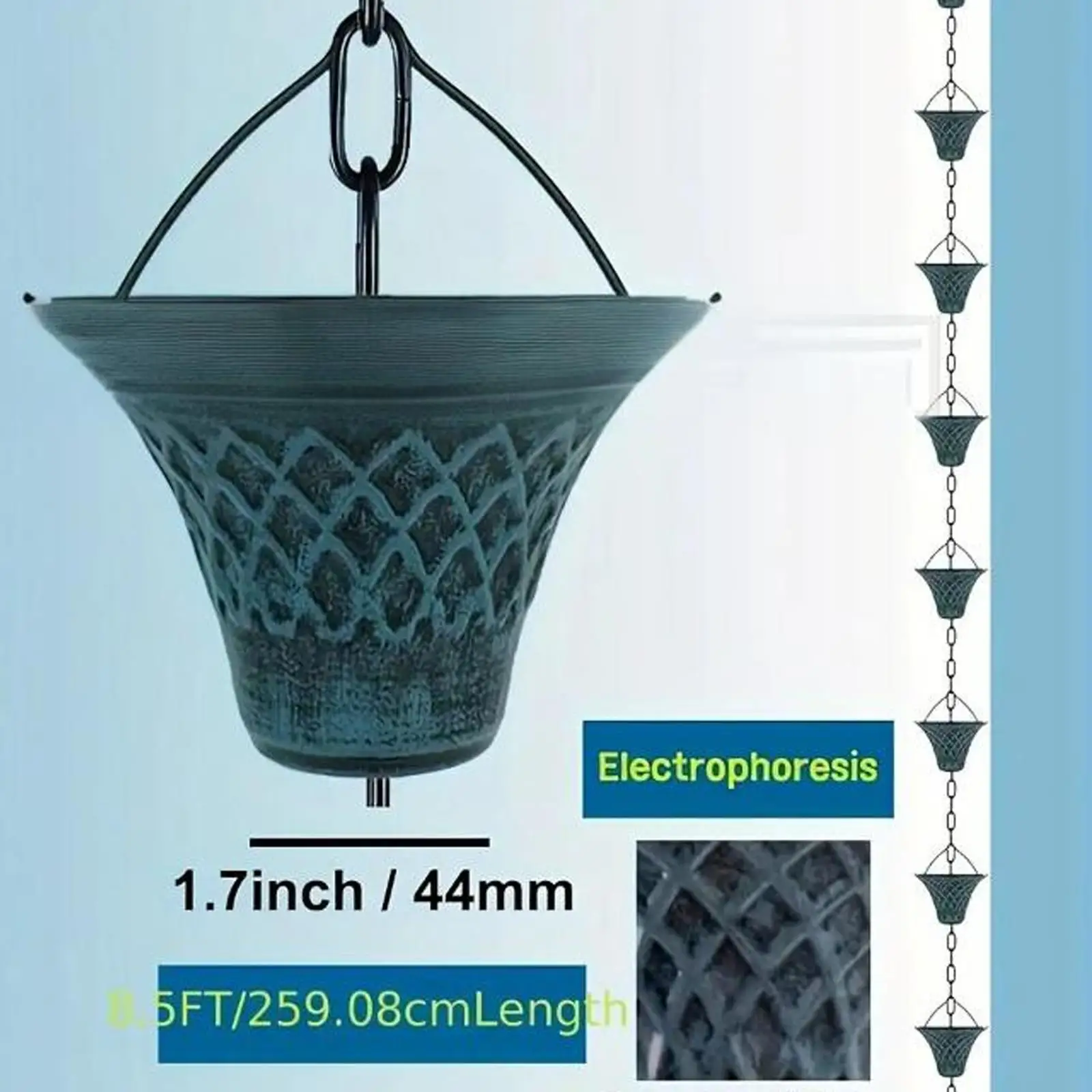 Stylish Hanging Rain Chains DIY Outdoor Rain Catcher Chain Waterproof Iron Downspout Feature for Lawn Garden Home Decor