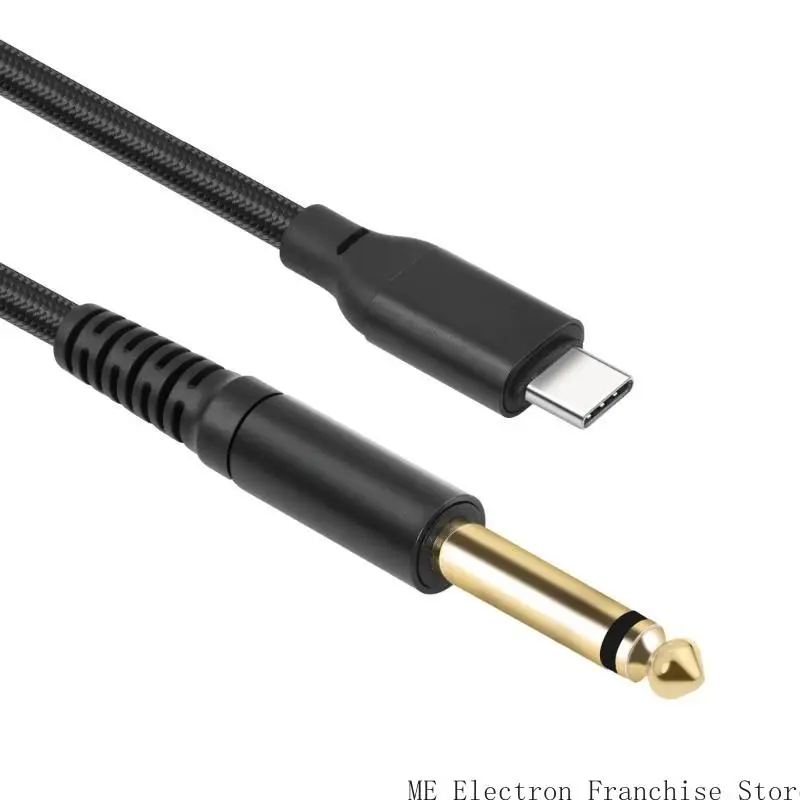 T5EA 6.35mm كابل 1/4inch TRS الكهربائية الحبل الغيتار من النوع C إلى 6.35 ملم سلك