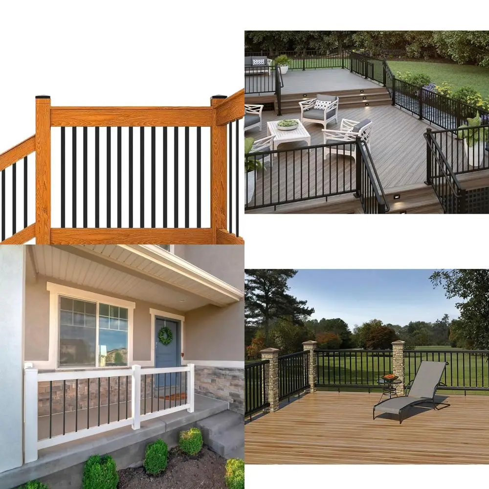 

25-Pack 38 x 3/4 Black Hollow Square Metal Deck Balusters for Staircase Railing