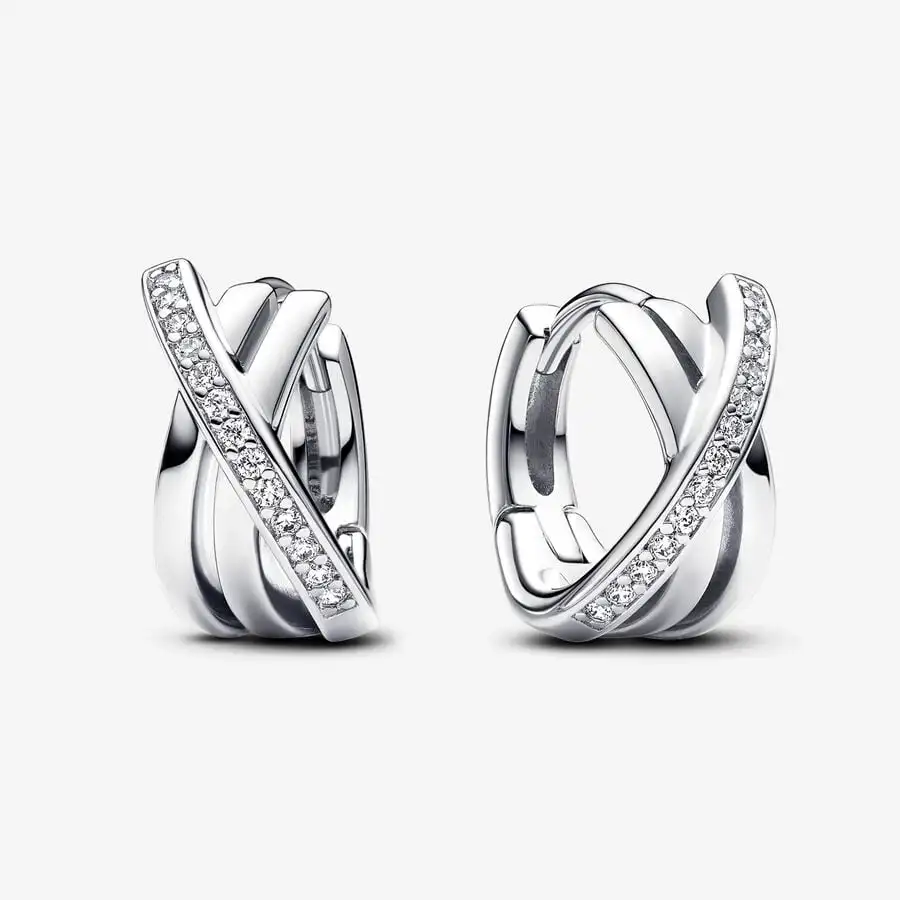 S925 Silver Classic Pandora Signature Series Earrings Women's Jewelry Holiday Gift Let Pandora Accompany You Every Moment