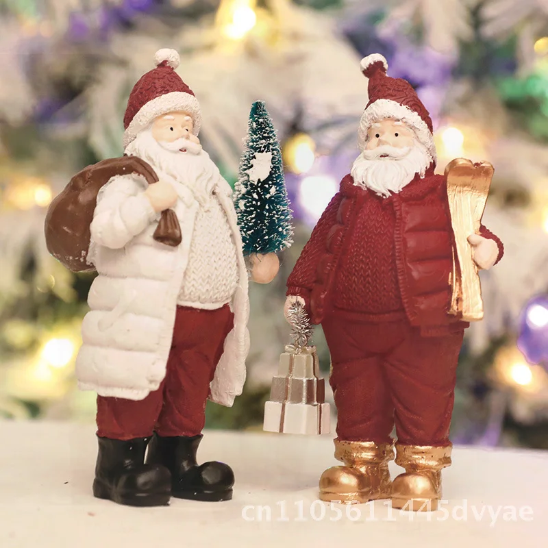 

Сумка для украшений из смолы на тему Санта-Клауса с елкой для рождественских украшений, белая и красная одежда, сумка для старика, держащая или переноски