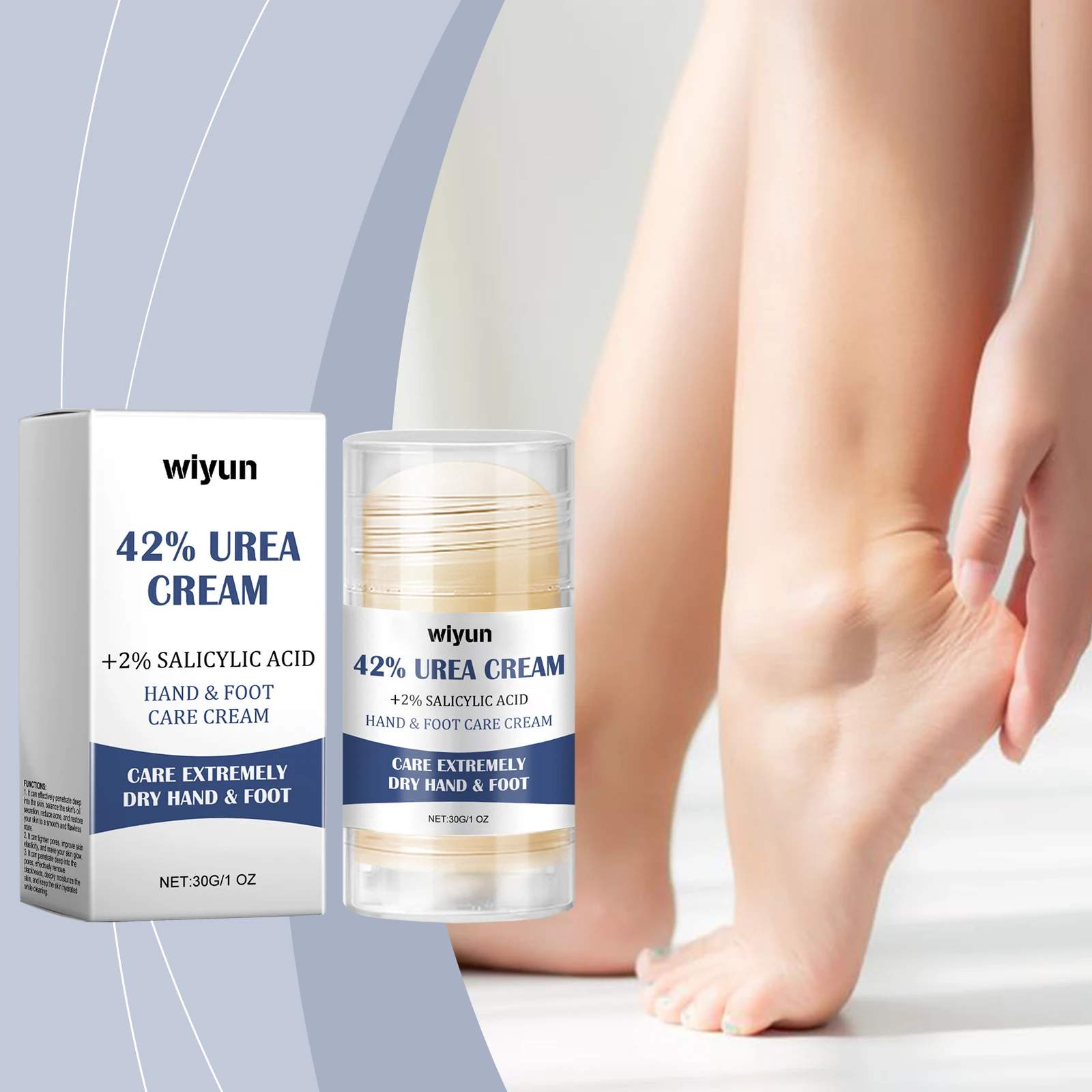 42% Urea Foot Hand Care Cream Stick Deeply Moisturizing Nourish Dry Cracked Rough Heel Hydrating Exfoliation Softening 30g