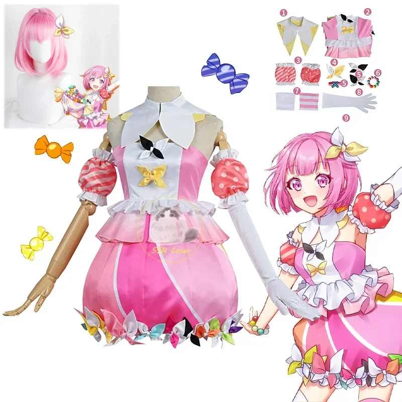 Anime ootori EMU cosplay EMU dress women Girl Project Sekai colorful stage lolita dress wig Halloween party wherein uniform