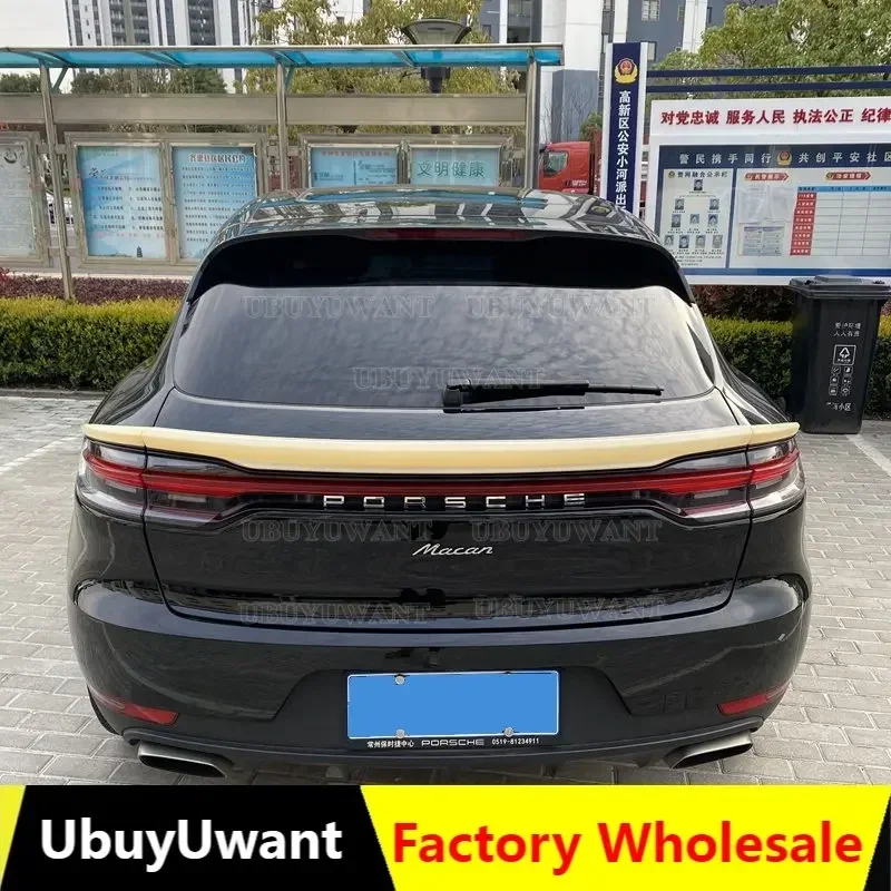 ABS Material Rear Roof Spoiler Wings for Porsche Macan 2018-2023 Car Styling ABS Carbon Look Rear Spoiler