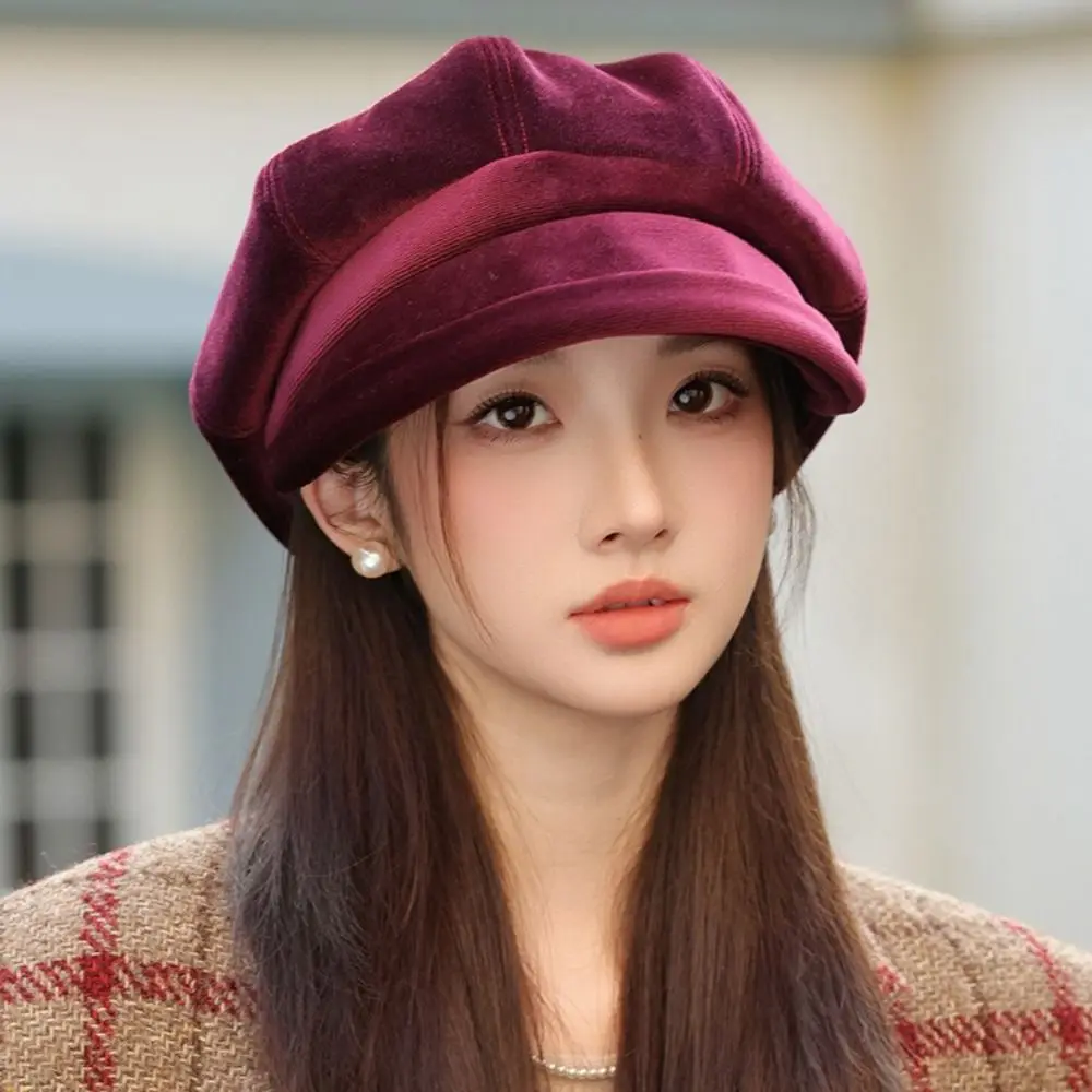 Béret épais de Style britannique, chapeau octogonal doux, haut de gamme, casquette de peintre, automne et hiver