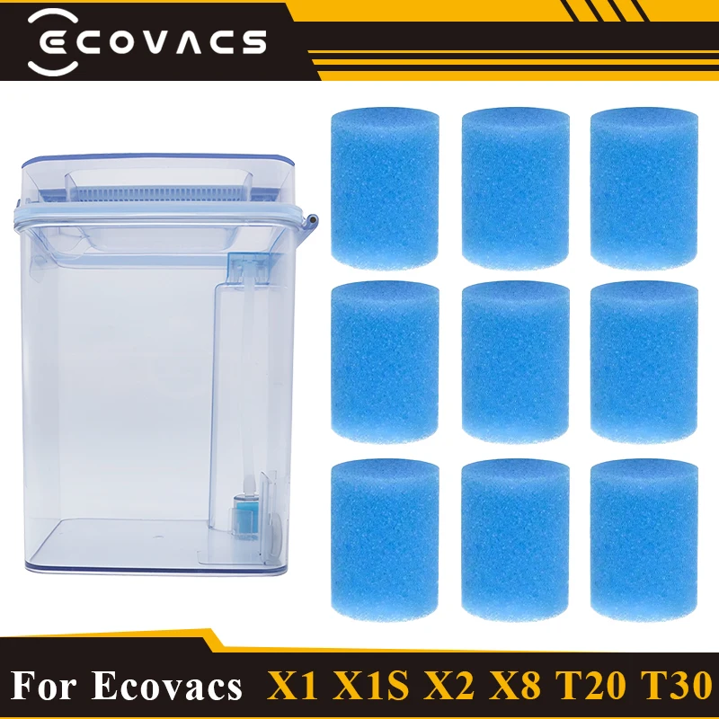For Ecovacs Deebot X1 X1S X2 X8 T10 T20 T30 T50 T80 T20E Pro Omni Turbo Max N9+ Plus Robot Vacuum Clean Water Tank Filter Sponge
