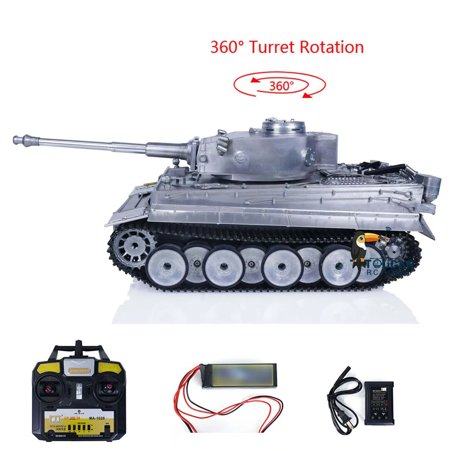 Mato RTR RC Tank Full Metal 1/16 German Tiger I Infrared Barrel Recoil 1220 Multifunction RC Model for Boy TH00643-SMT8