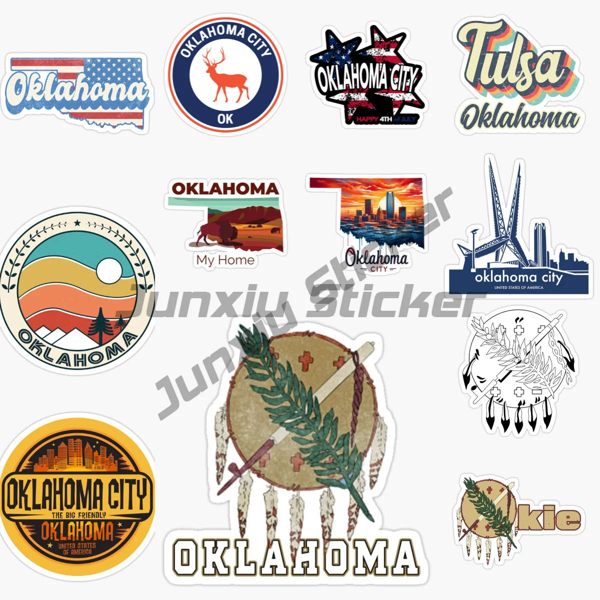 

OKLAHOMA CITY Travelers Souvenir Label Car Sticker Vinyl Waterproof for RV VAN Occlusion Scratch Motorcycle Decal