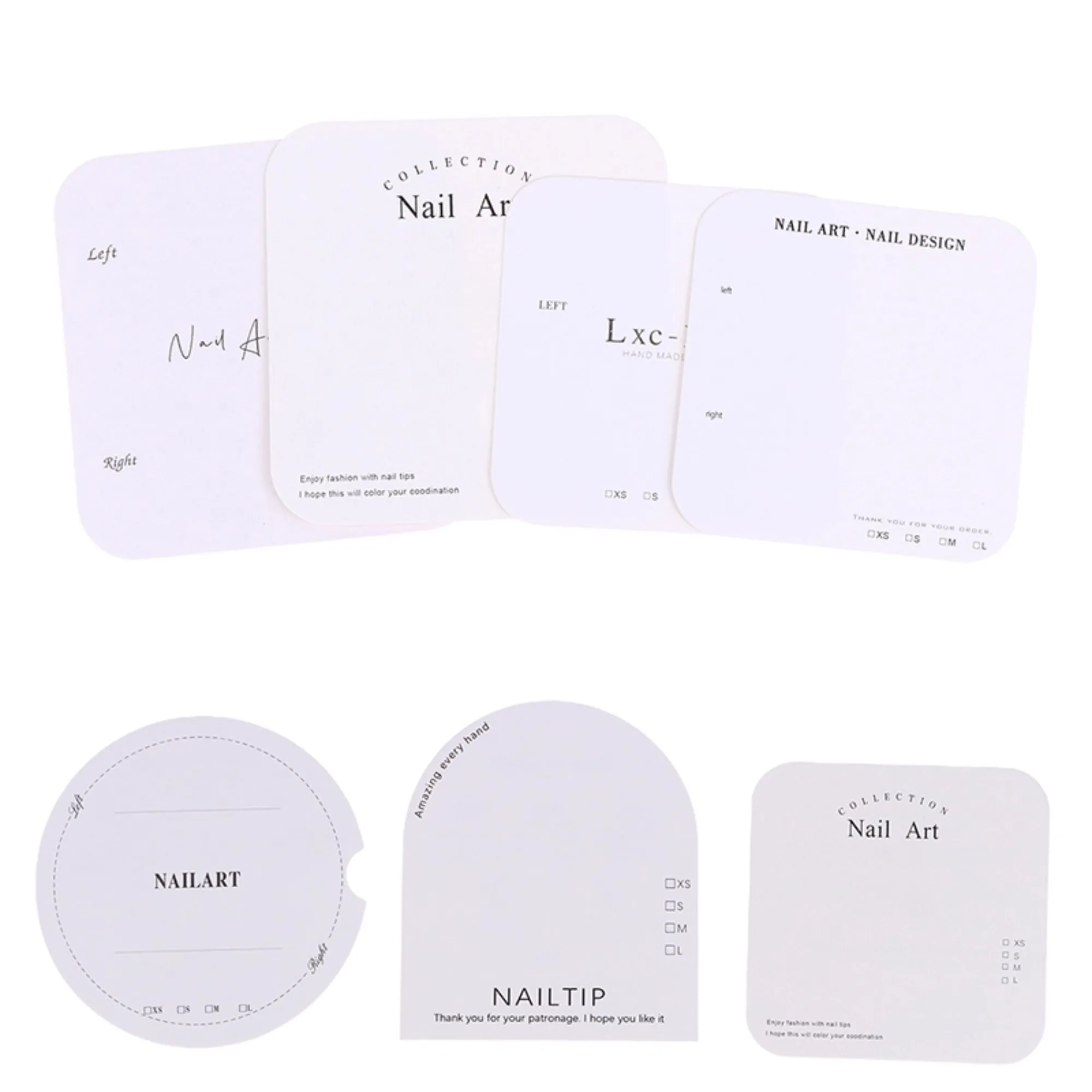 20Pcs Ins Nail Display Cardboard Simple Fake Nails Card For Press On Nails Photograph Props Nail Salon Storage Packaging Cards
